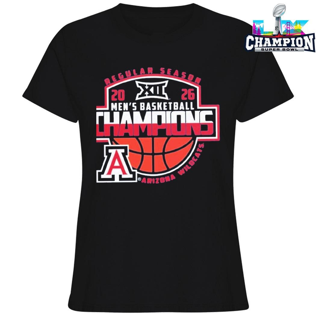 Arizona Wildcats Men’s Basketball 2026 Big 12 Regular Season Champions Locker Room Shirt