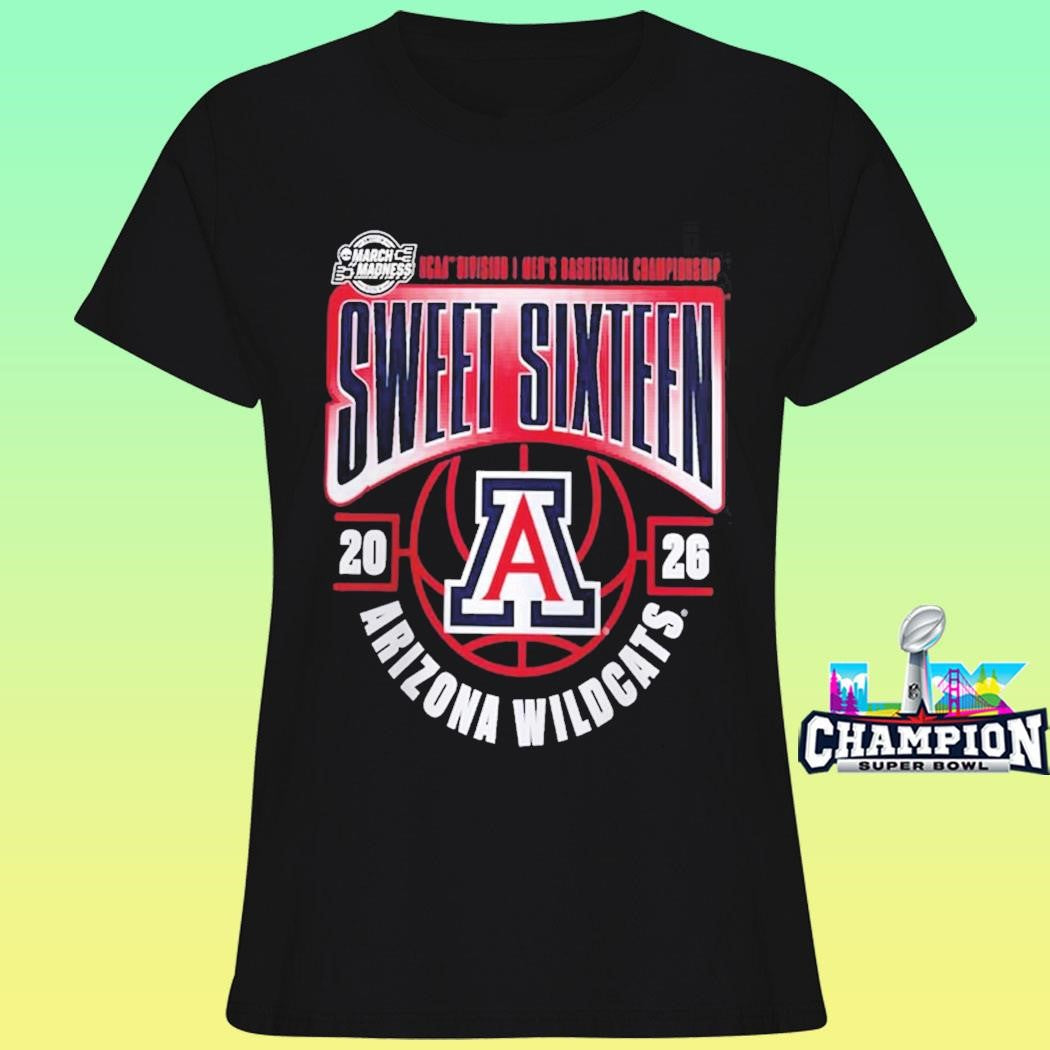 Arizona Wildcats Men’s Basketball 2026 Ncaa March Madness Sweet 16 Shirt