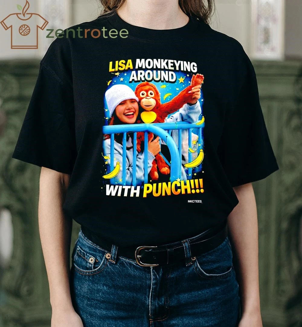 Awesome Nkctees BLACKPINK Lisa & Punch Monkey Moment 2026 T-Shirt