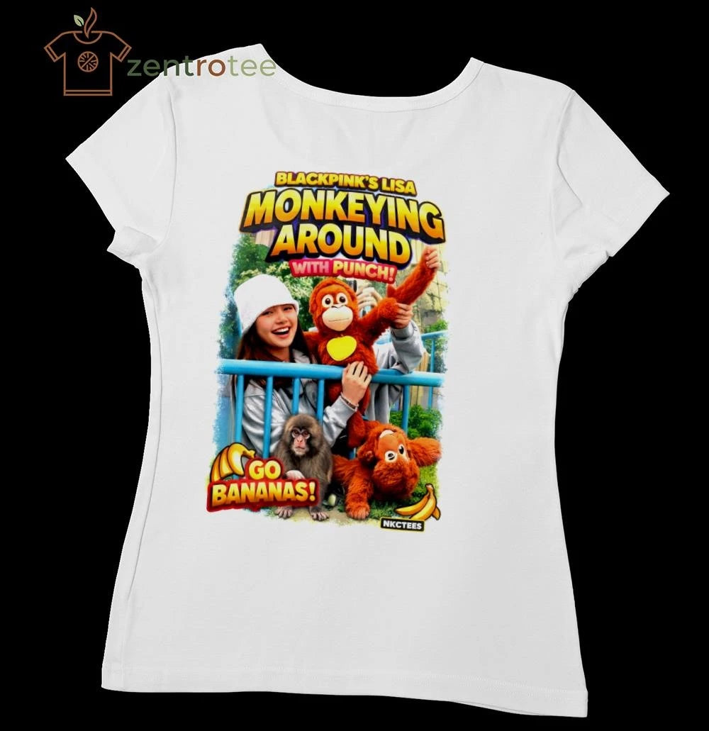 Awesome Nkctees Viral Monkey & Punch Meme with Lisa Blackpink go bananas shirt
