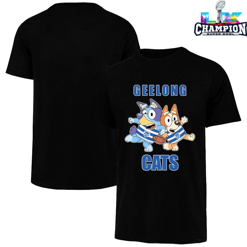 Bluey X Geelong Cats T-shirts