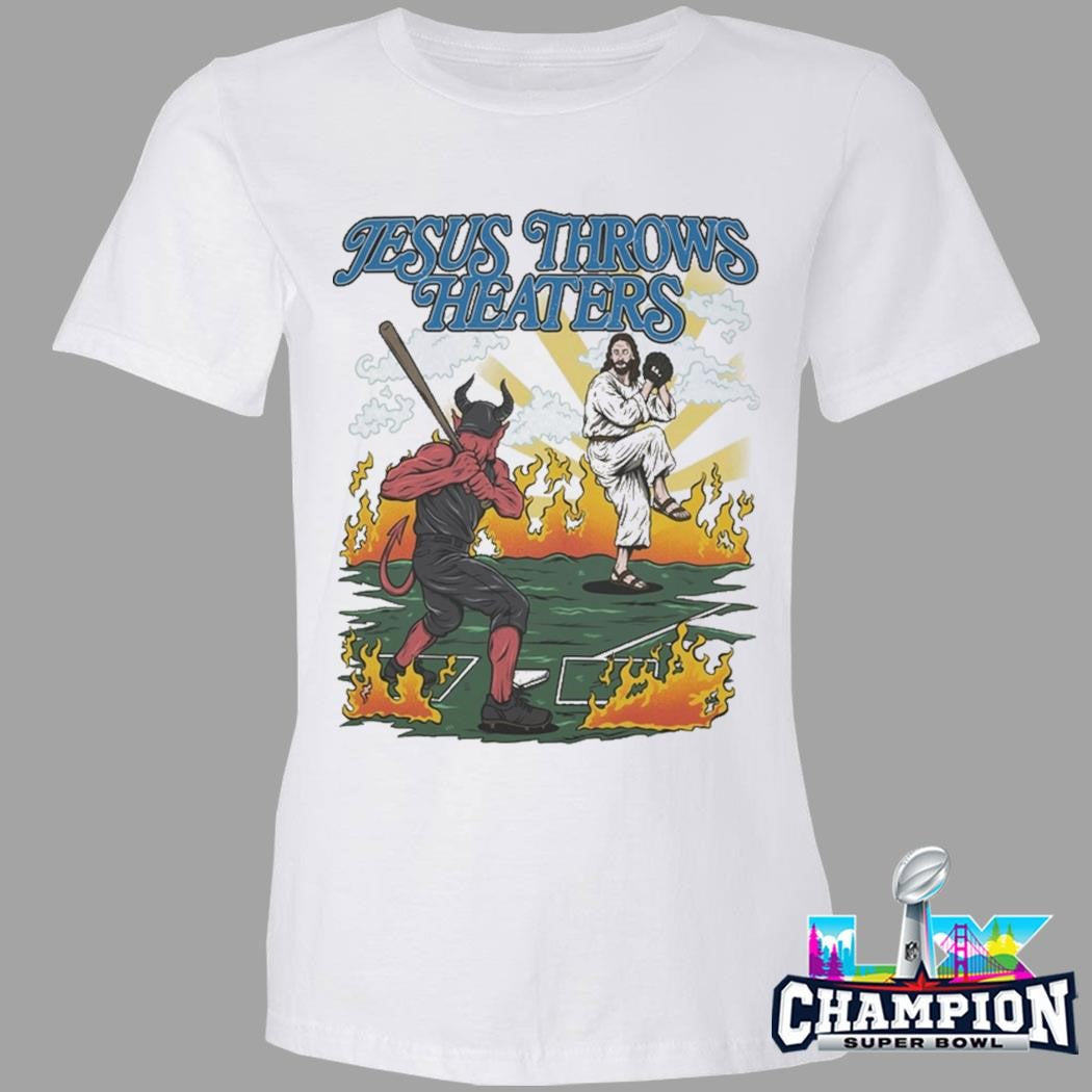 God Vs Devil Jesus Throws Heaters Shirt