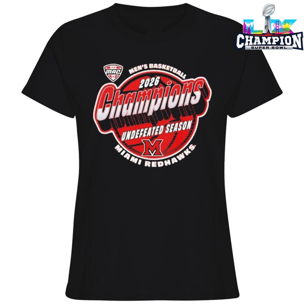 Miami Redhawks 2026 Men’s Basketball Mac Undefeated Season Champions Shirt