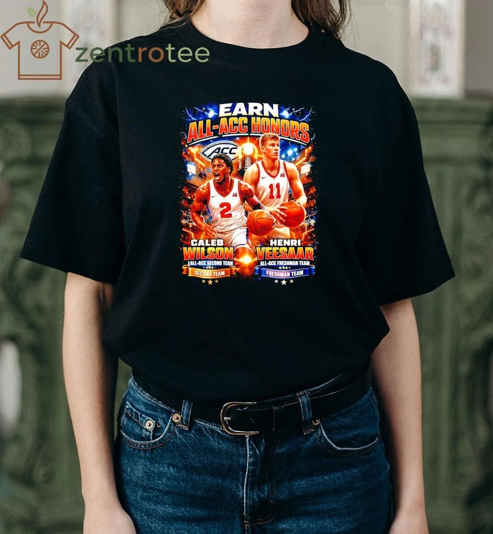 Nkctees Caleb Wilson & Henri Veesaar Earn All-ACC Honors Basketball T-Shirt