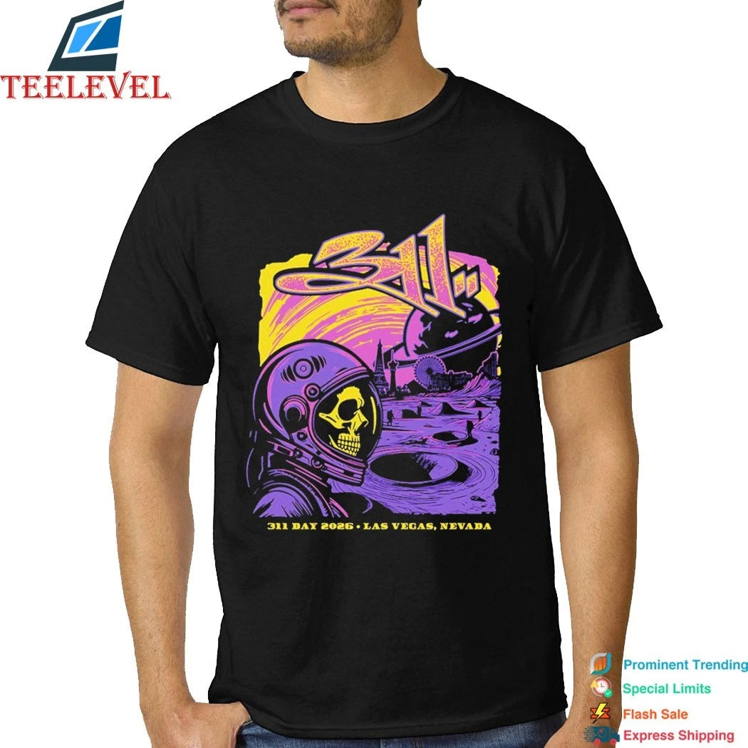 Official 311 Day 2026 Las Vegas Nevada Astronaut Skull Shirts