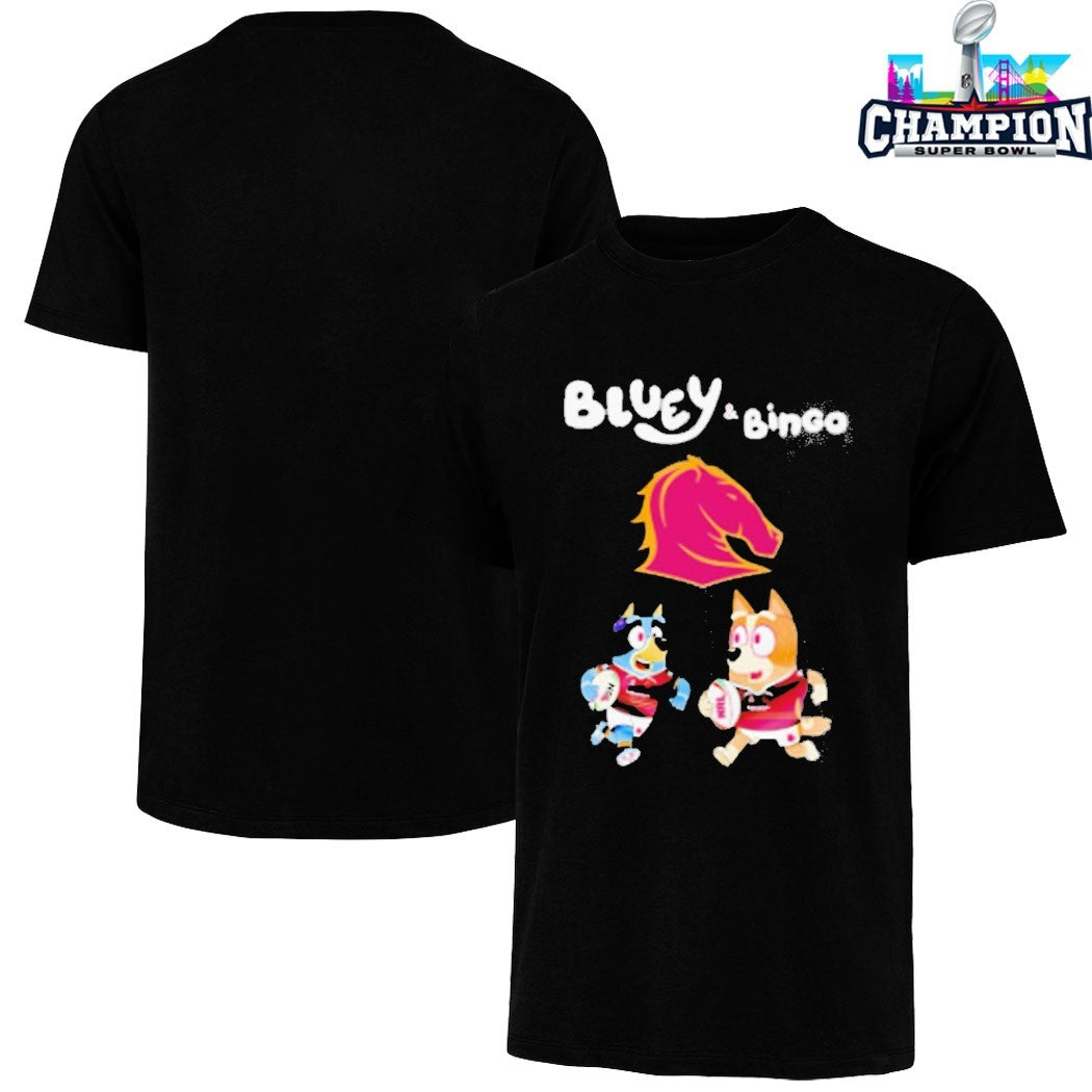Official Brisbane Broncos Bluey And Bingo T-shirts