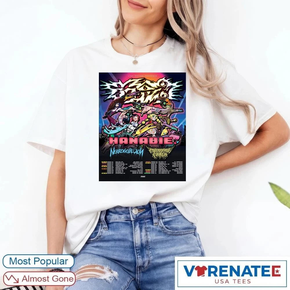 Official Hanabie North American Tour United States & Canada March – April 2026 Poster T-shirt