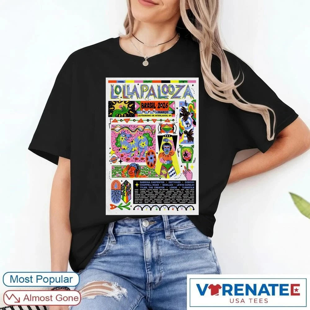 Official Lollapalooza Brasil Autódromo De Interlagos São Paulo Brazil March 20-22 2026 Poster T-Shirt