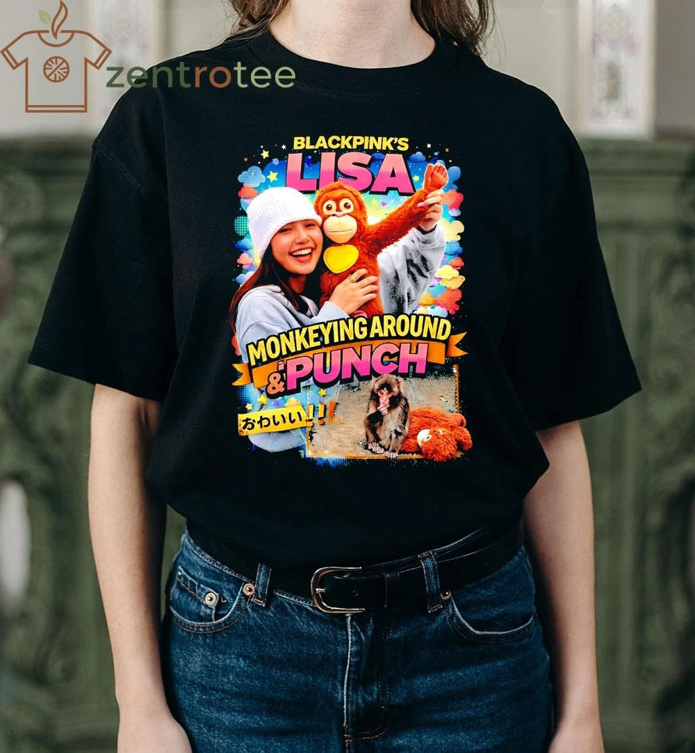 Official Nkctees Viral Monkey & Punch Meme with Lisa Blackpink tee