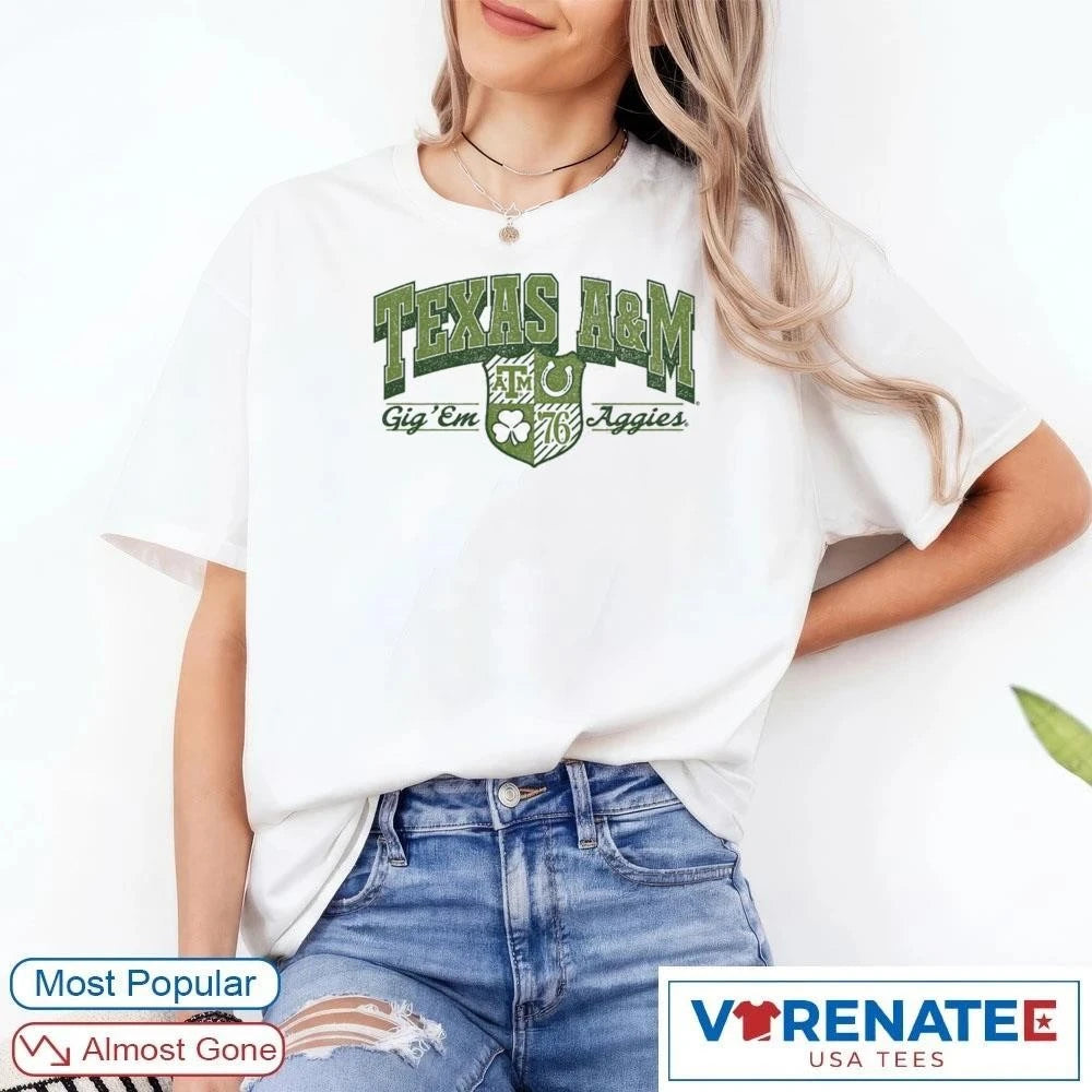 Official St.patricks Day 2026 Texas A&M Gig Em Aggies t-shirt