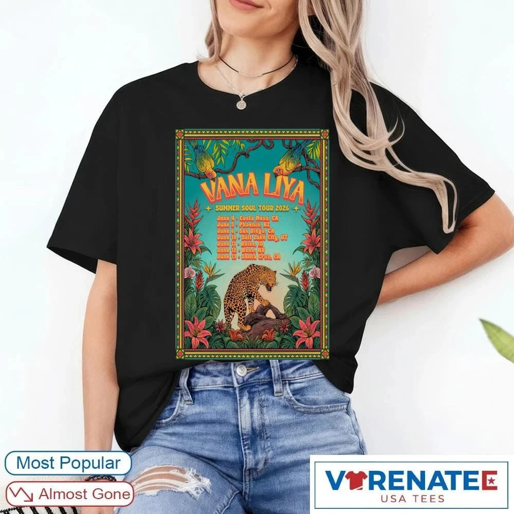 Official Vana Liya Summer Soul Tour 2026 June Live Show R&B Soul Music Concert Poster Graphic T-Shirt