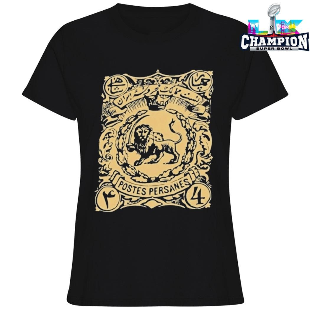 Persian Lion Stamp Shirt Iranian Heritage Shirt