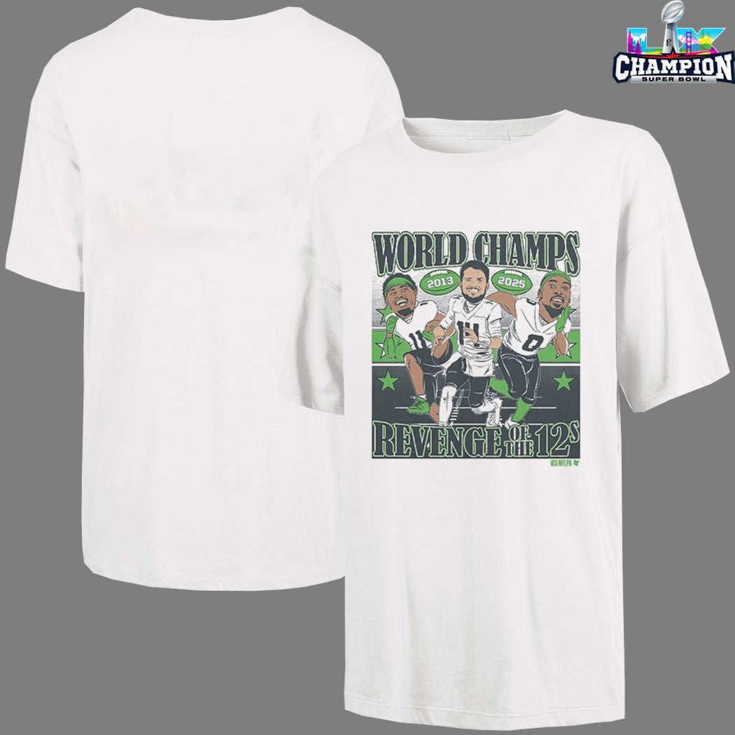 Sam Darnold, Jaxon Smith-njigba, & Demarcus Lawrence World Champions Caricatures T-shirt