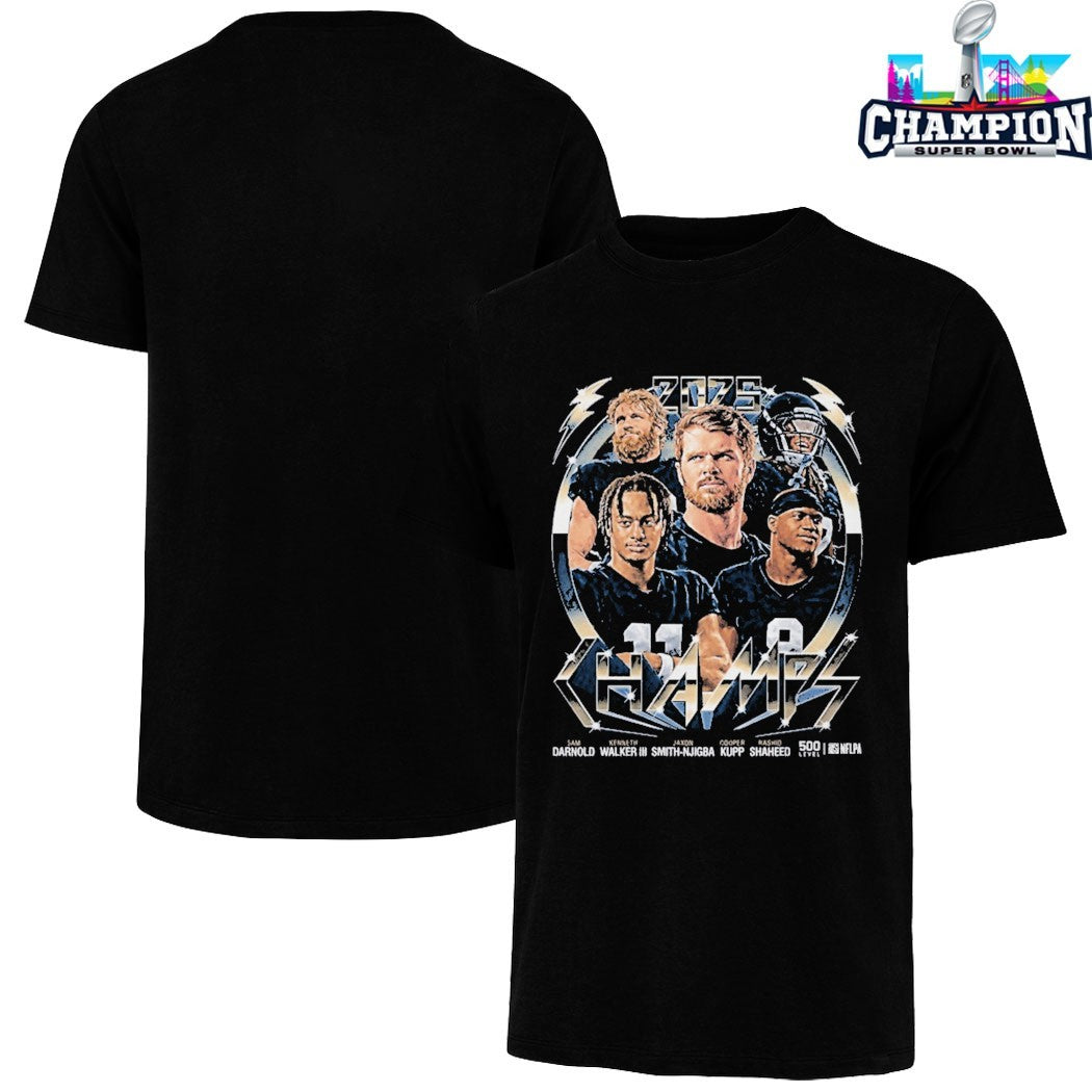 Seattle Football 2025 Champs Darnold Walker Smith Njigba Kupp Shaheed Shirt