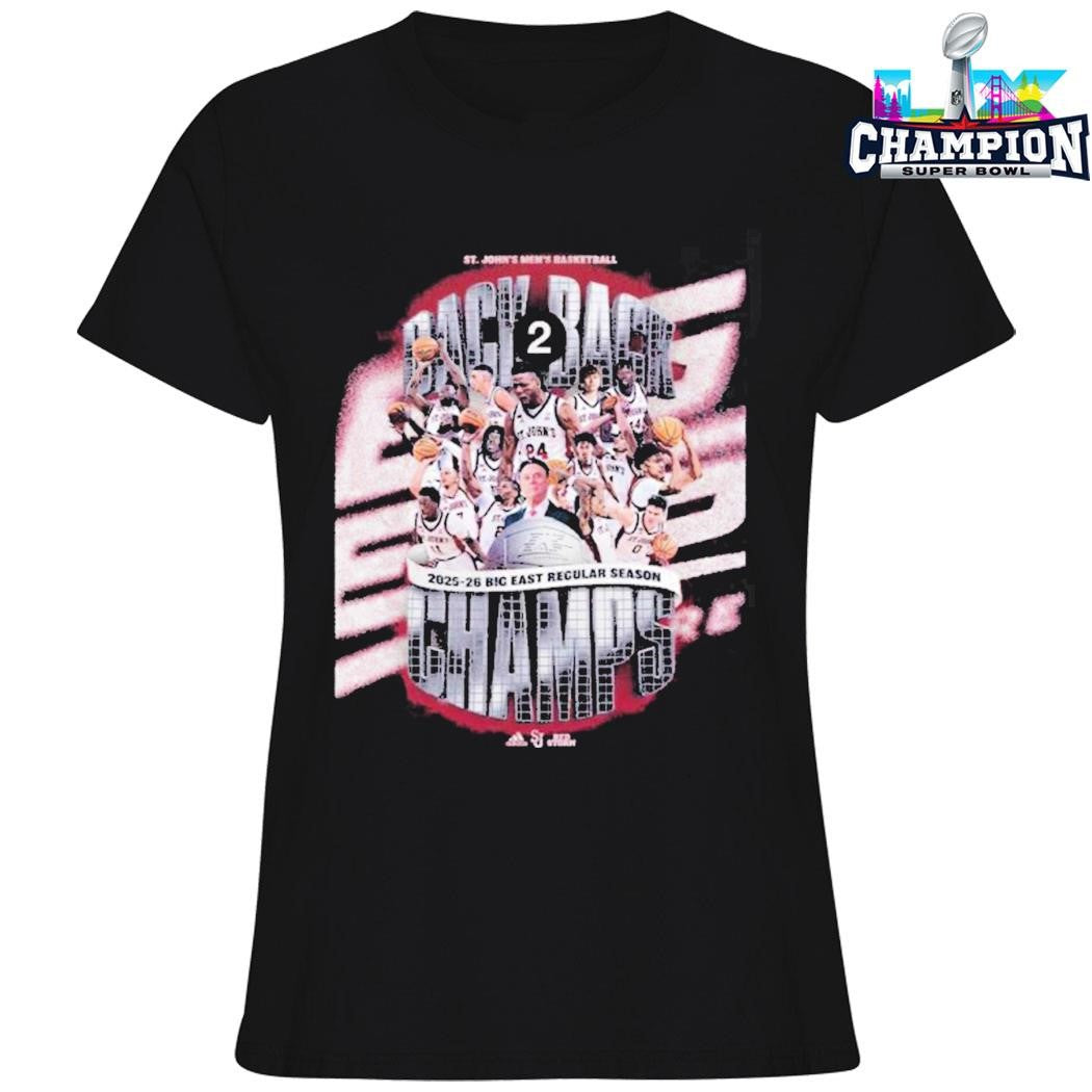 St John’s Red Storm Men’s Basketball Back To Back 2025 2026 Big East Regular Season Champions Shirt
