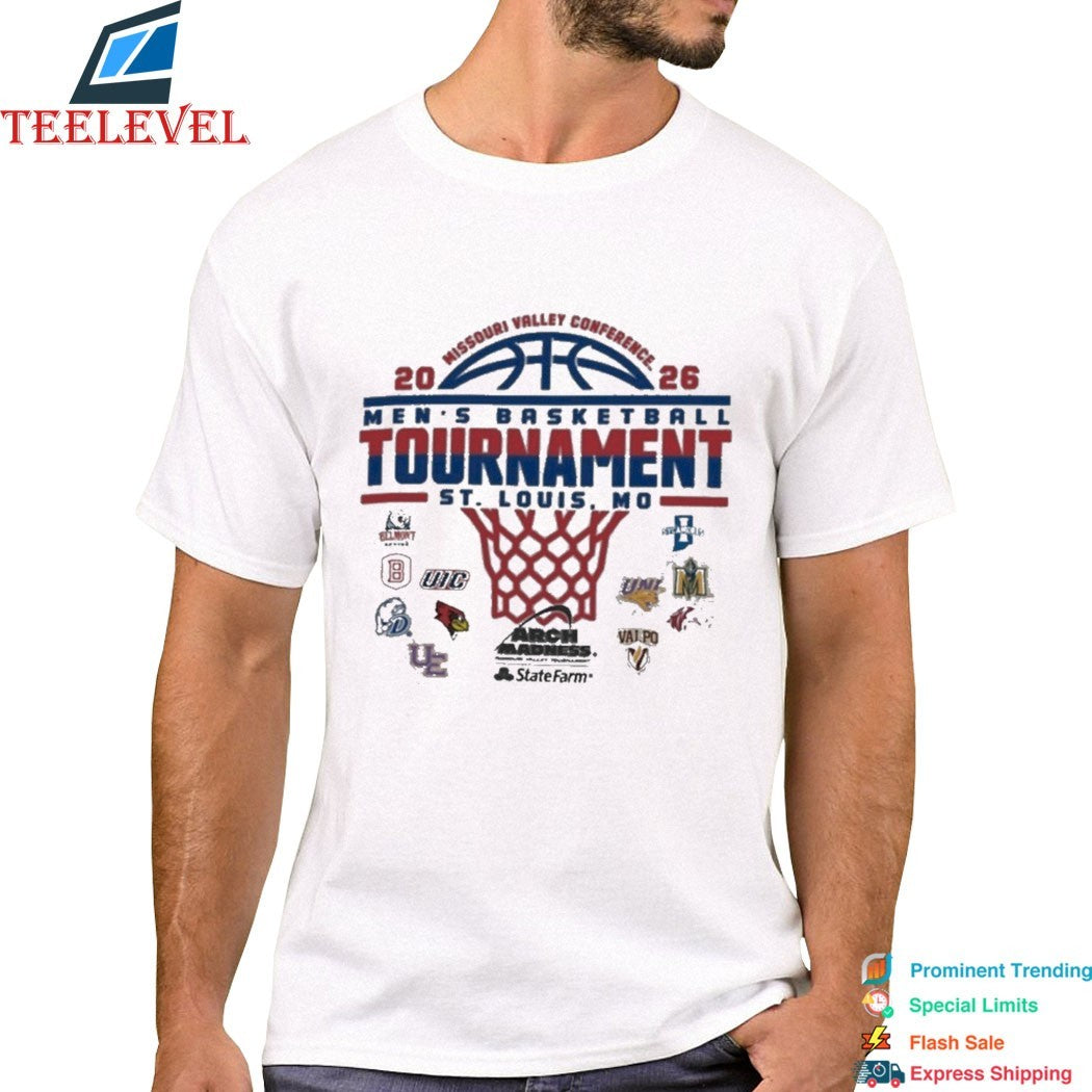 St Louis, Mo 2026 Mvc Men’s Basketball Championship Logos Shirt