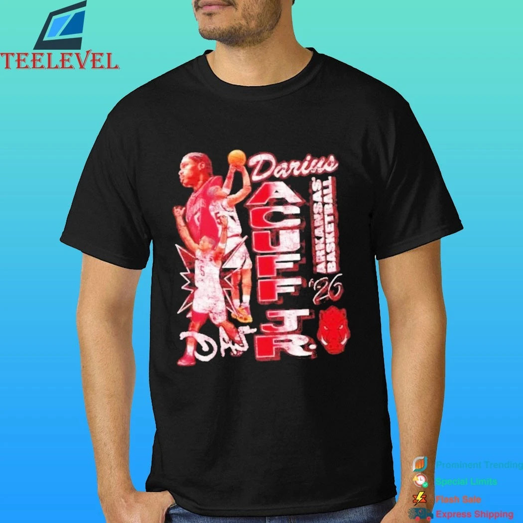 Darius Acuff Jr Arkansas Razorbacks Crimson Basketball 2026 Shirt