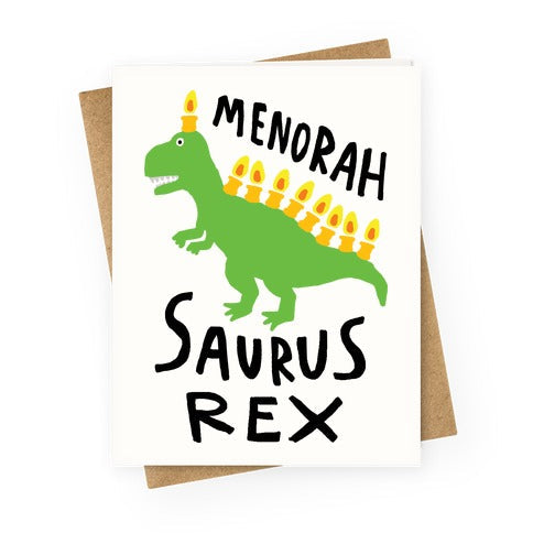 Menorah Saurus Rex Greeting Card