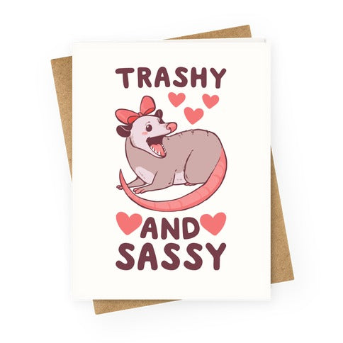Trashy and Sassy Possum Greeting Card