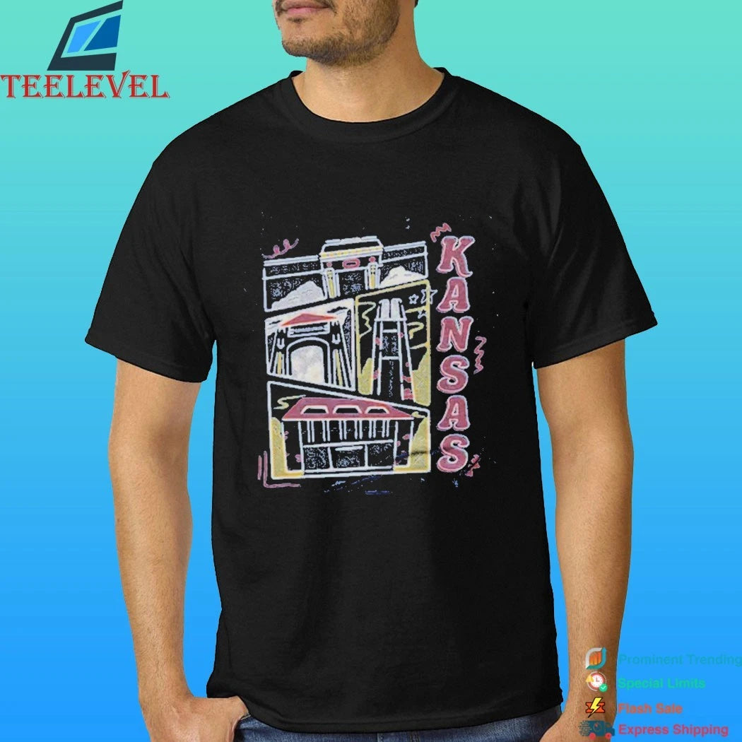 Kansas Campus Landmarks Heather Royal Shirt