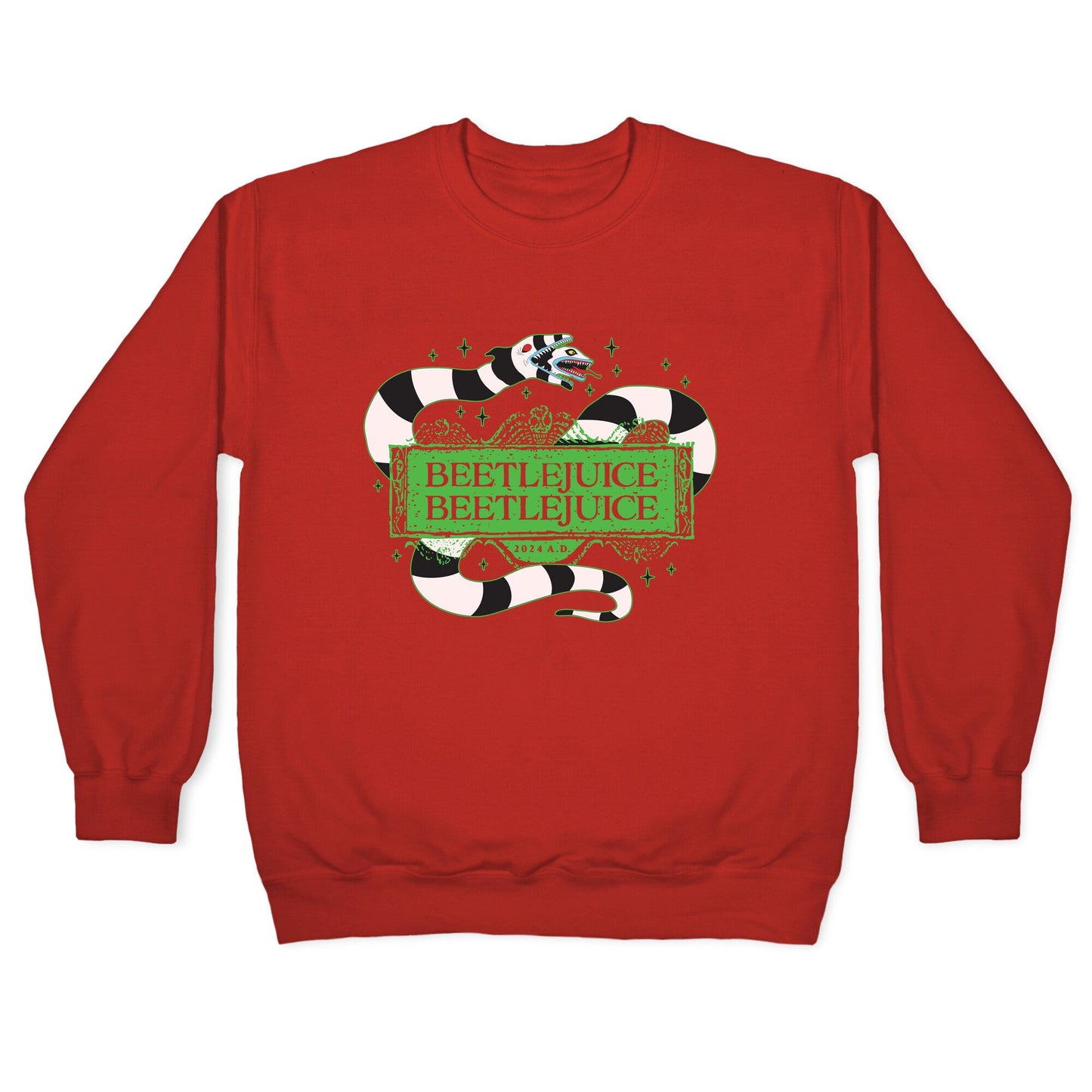 Beetlejuice Beetlejuice 2024 AD Crewneck Sweatshirt