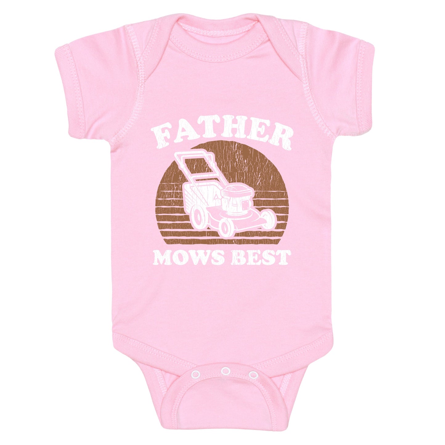 Father Mows Best Fathers Day Baby One-Piece