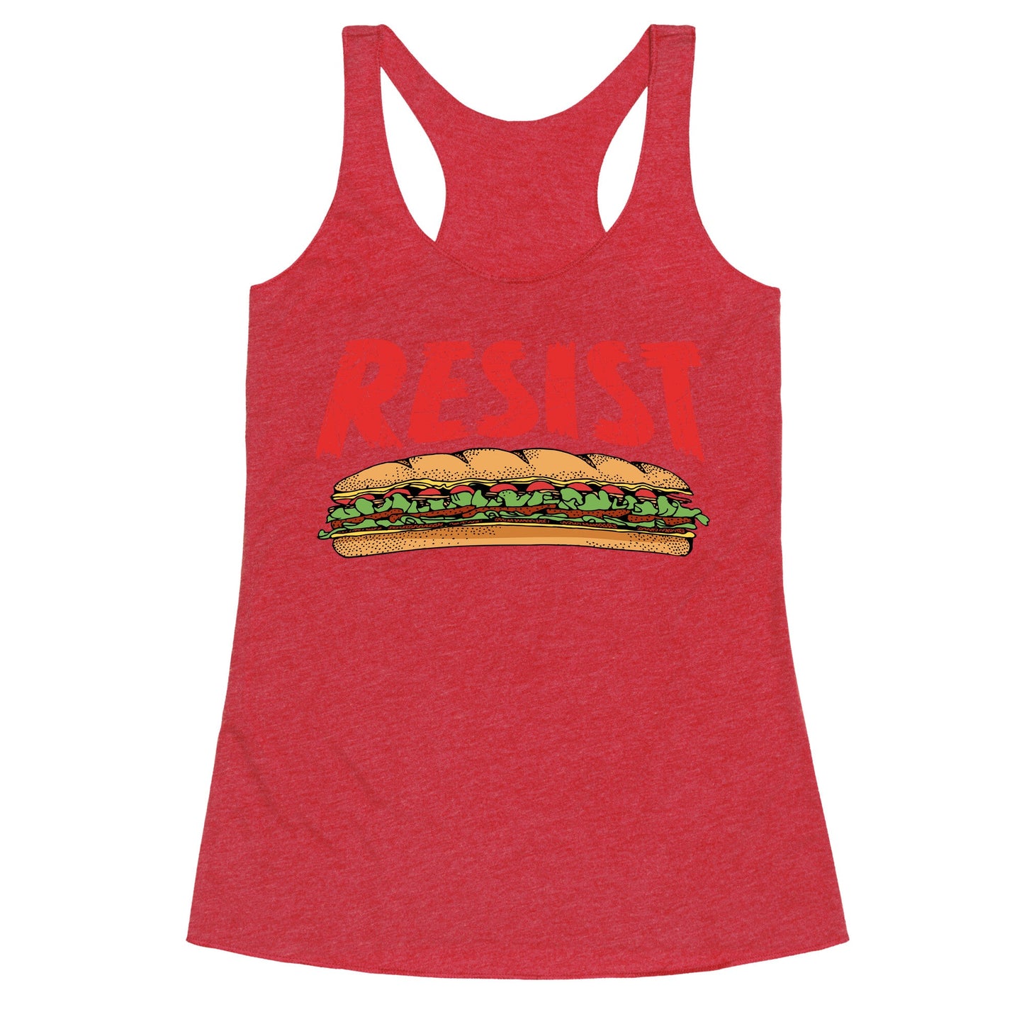 Resist Anti Ice Sandwich Guy DC Racerback Tank