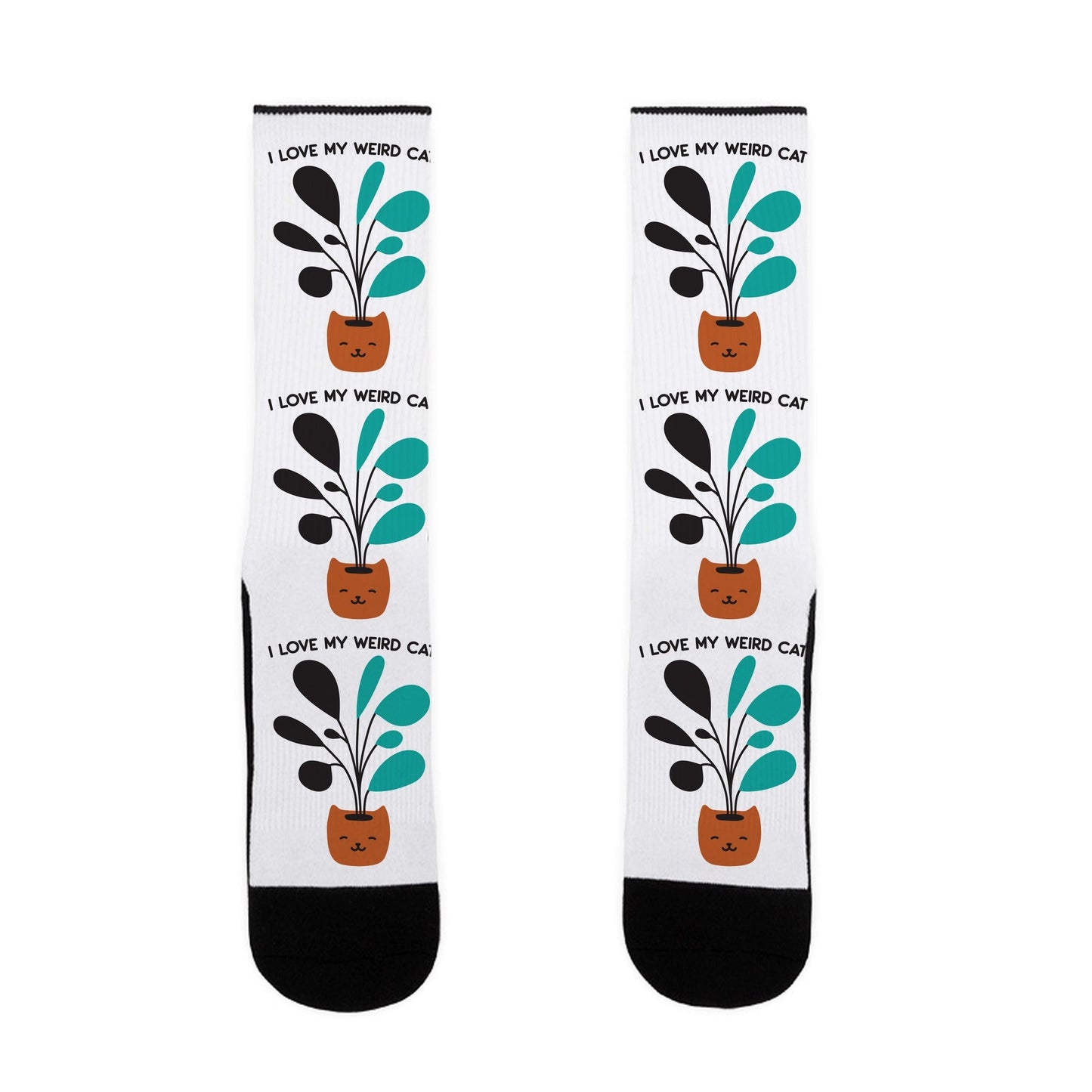 I Love My Weird Cat (Plant) Socks
