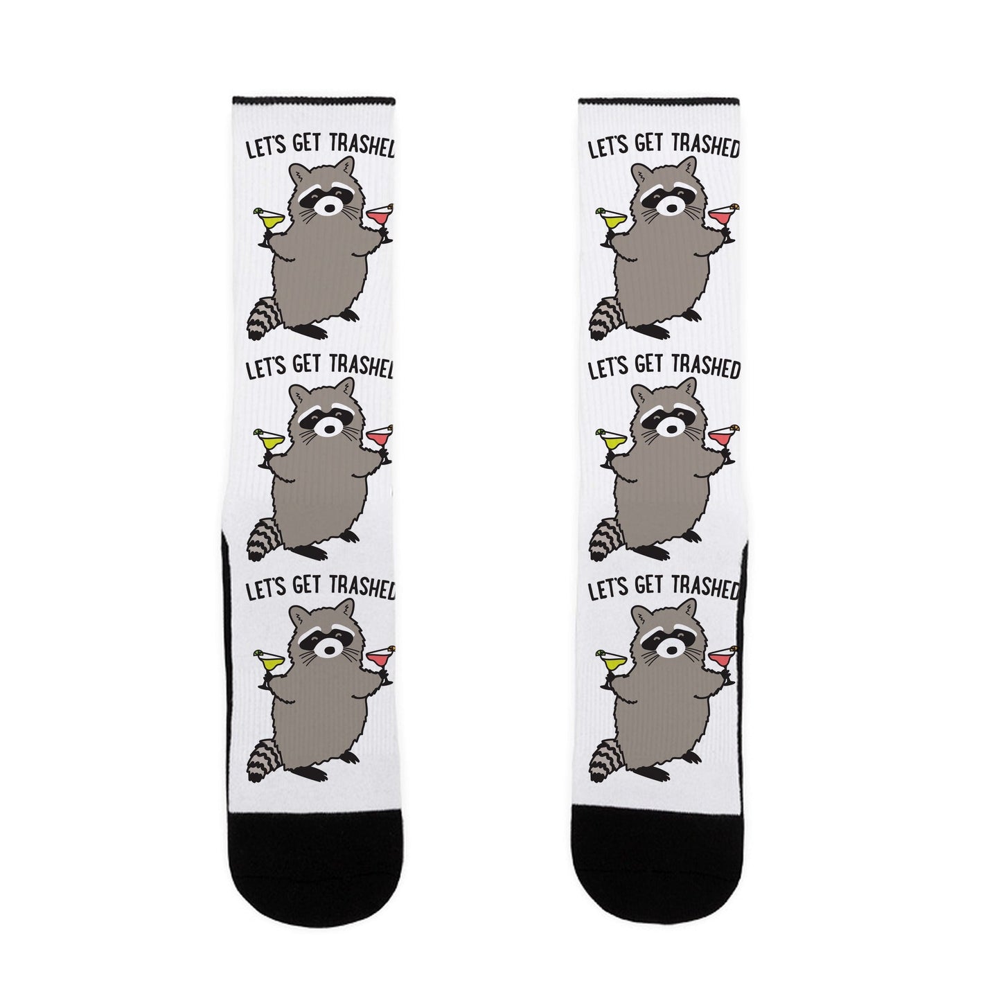 Let's Get Trashed Margarita Raccoon Socks