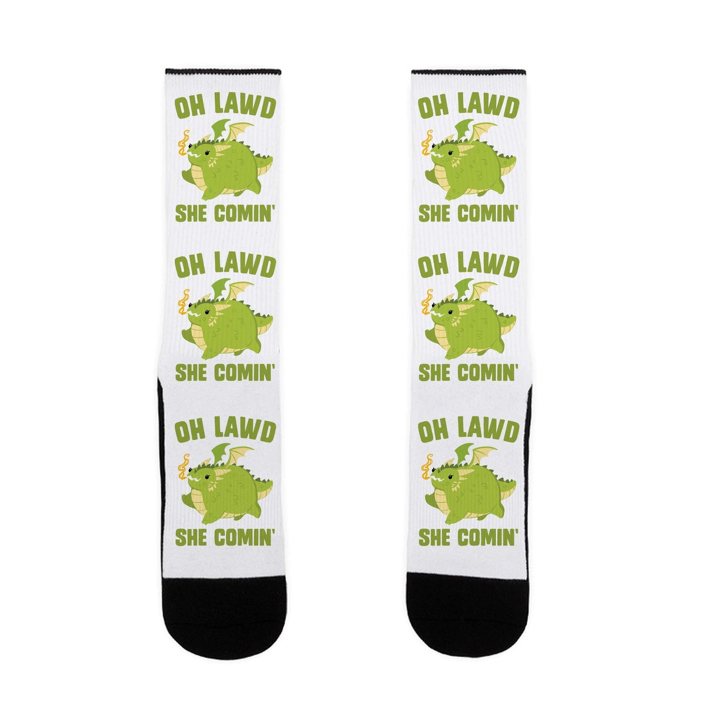OH LAWD SHE COMIN' Dragon Socks