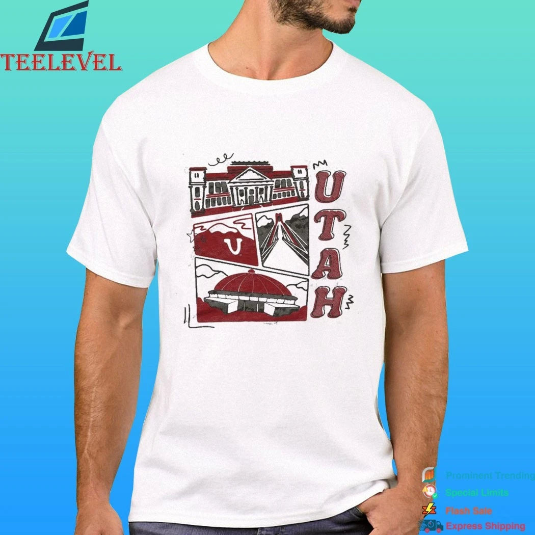 Utah Campus Landmarks Vintage White Shirt
