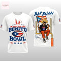 2026 Bad Bunny Im Here For The Benito Bowl Signature 3D T-Shirt – White