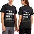 FEEGO Short Sleeve Custom T-Shirts for Men Women - Thickened Cotton Fabric,Front & Back Print,Design Your Own with Photo