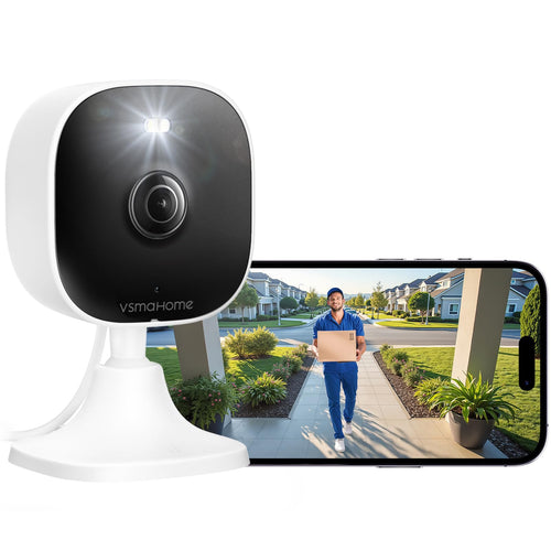 4MP Indoor Cameras for Home Security Outdoor, Home Security Camera System, 2.4g/5g Camera for House/Elder/Dog/Pet/Baby, Plug and Play, Support Card/Cloud (Not Included), Wired, 2PCS