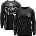 Custom Shirt for Men, Heavy Cotton Long Sleeve, Design Your Own Shirts, Customized T-Shirt Front & Back Black
