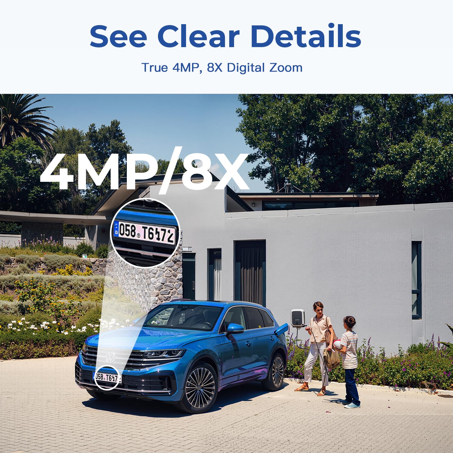 4MP Indoor Cameras for Home Security Outdoor, Home Security Camera System, 2.4g/5g Camera for House/Elder/Dog/Pet/Baby, Plug and Play, Support Card/Cloud (Not Included), Wired, 2PCS
