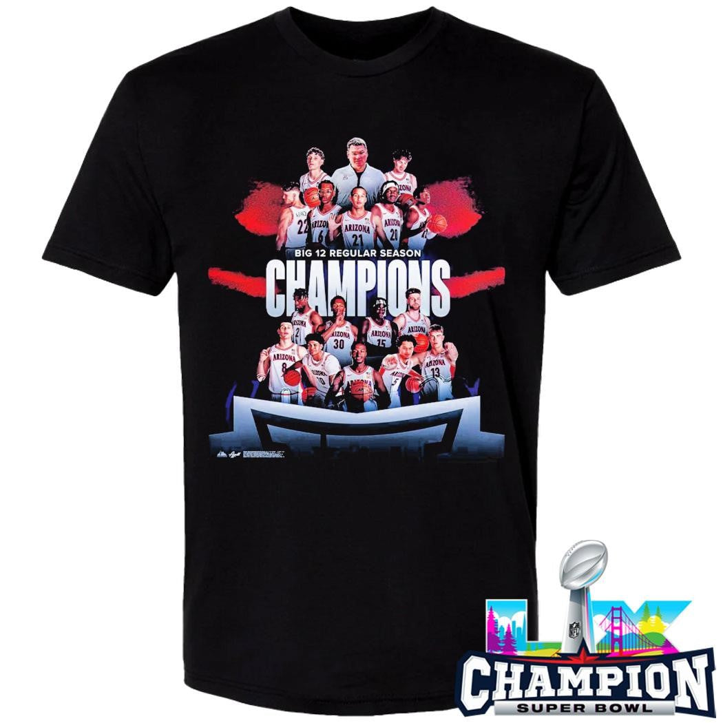 Arizona Wildcats Men’s Basketball 2026 Big 12 Conference Regular Season Champions Shirt