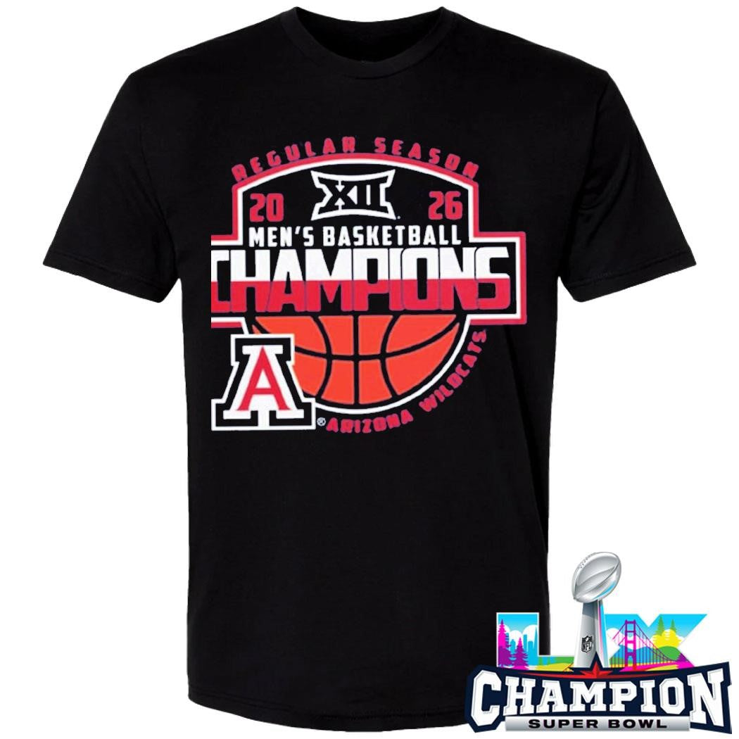 Arizona Wildcats Men’s Basketball 2026 Big 12 Regular Season Champions Locker Room Shirt