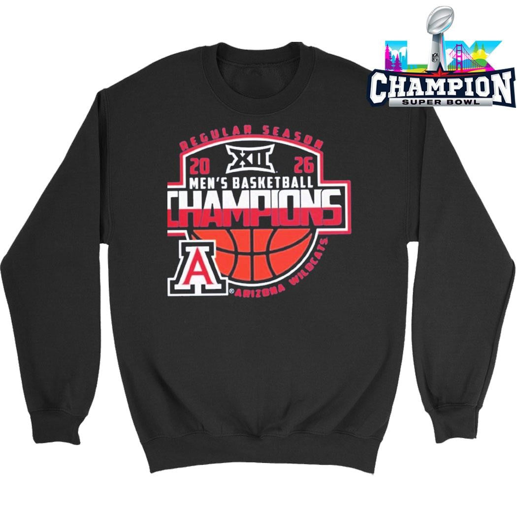 Arizona Wildcats Men’s Basketball 2026 Big 12 Regular Season Champions Locker Room Shirt