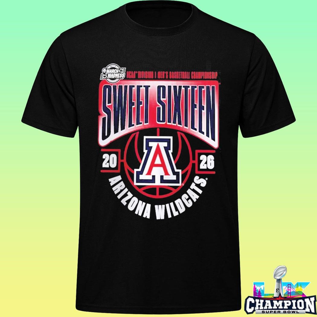 Arizona Wildcats Men’s Basketball 2026 Ncaa March Madness Sweet 16 Shirt