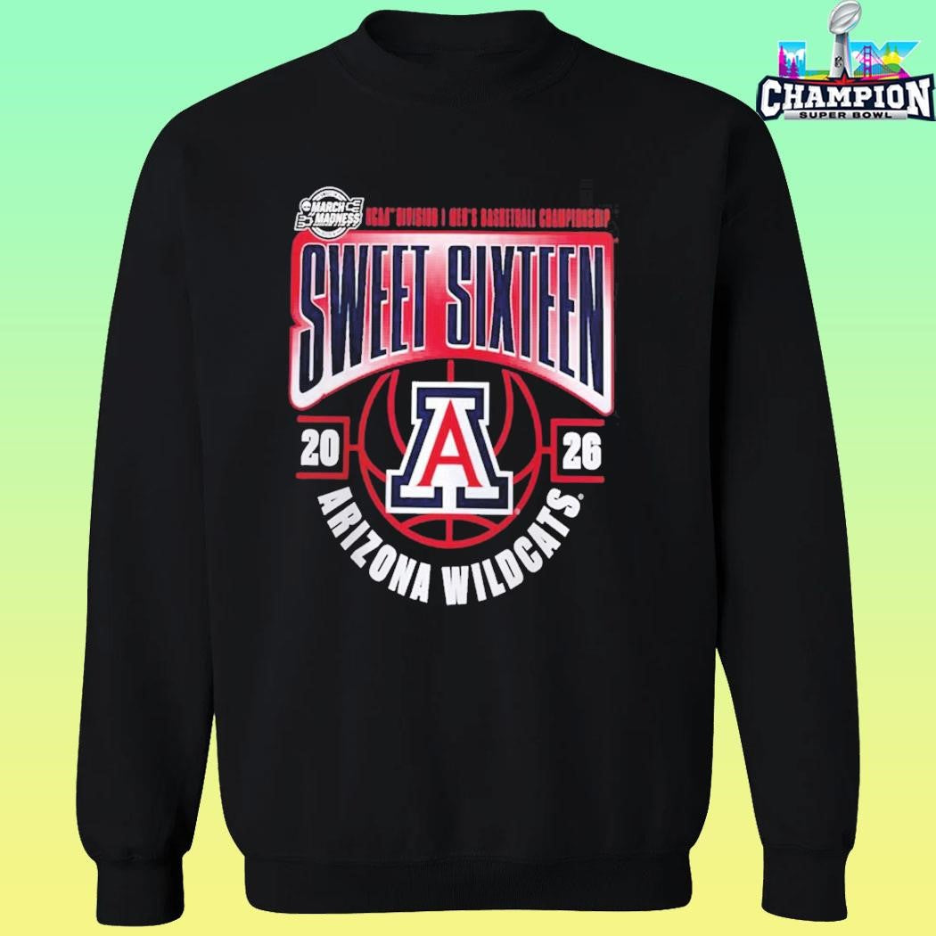 Arizona Wildcats Men’s Basketball 2026 Ncaa March Madness Sweet 16 Shirt