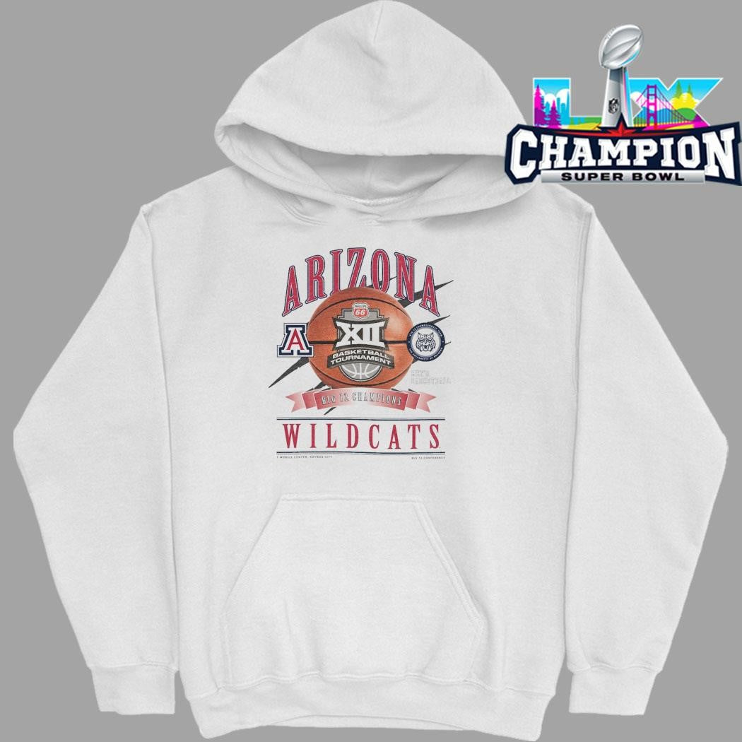 Arizona Wildcats Men’s Basketball Philips 66 2026 Big 12 Tournament Champions New Era Shirt