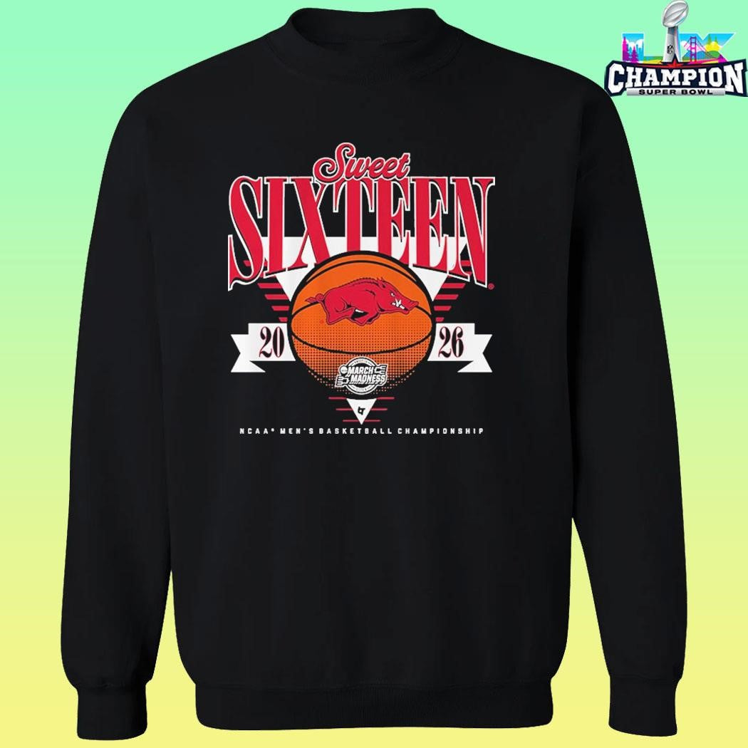 Arkansas Razorbacks 2026 Sweet Sixteen Ncaa Men’s Basketball Championship Shirt