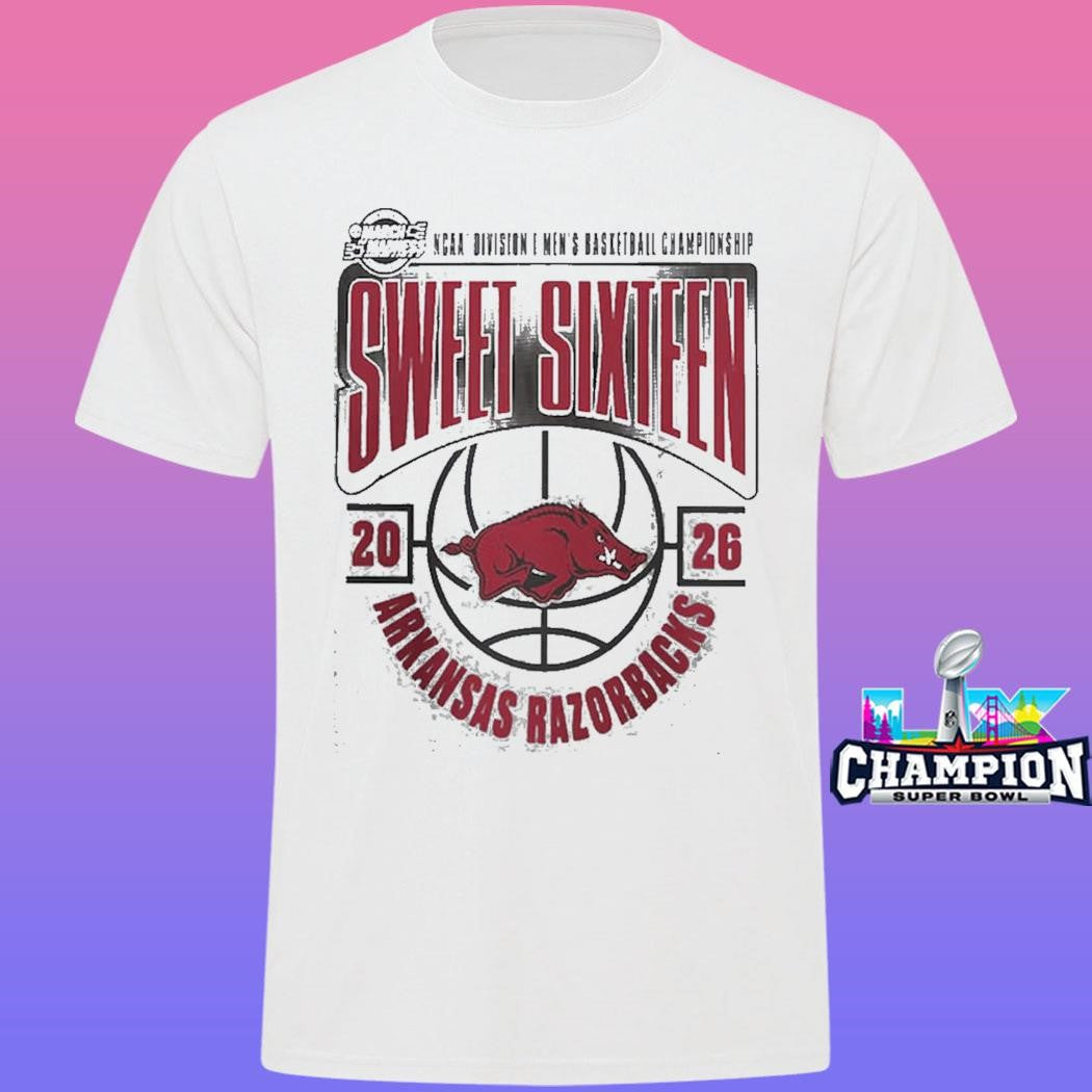 Arkansas Razorbacks Men’s Basketball 2026 Ncaa March Madness Sweet 16 Shirt