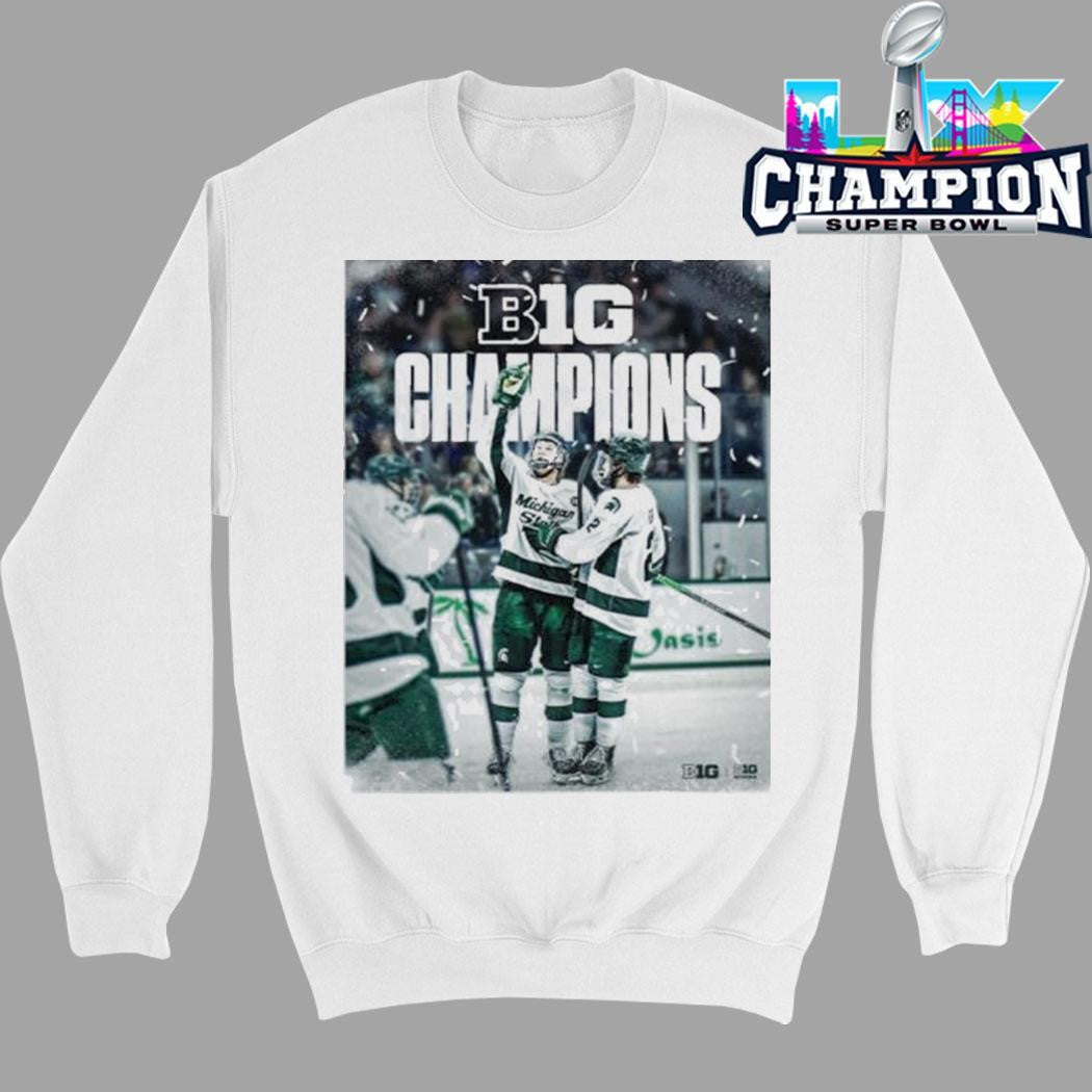 Back To Back To Back Michigan State Spartans Ice Hockey 2026 B1g Men’s Hockey Regular Season Champs Shirt