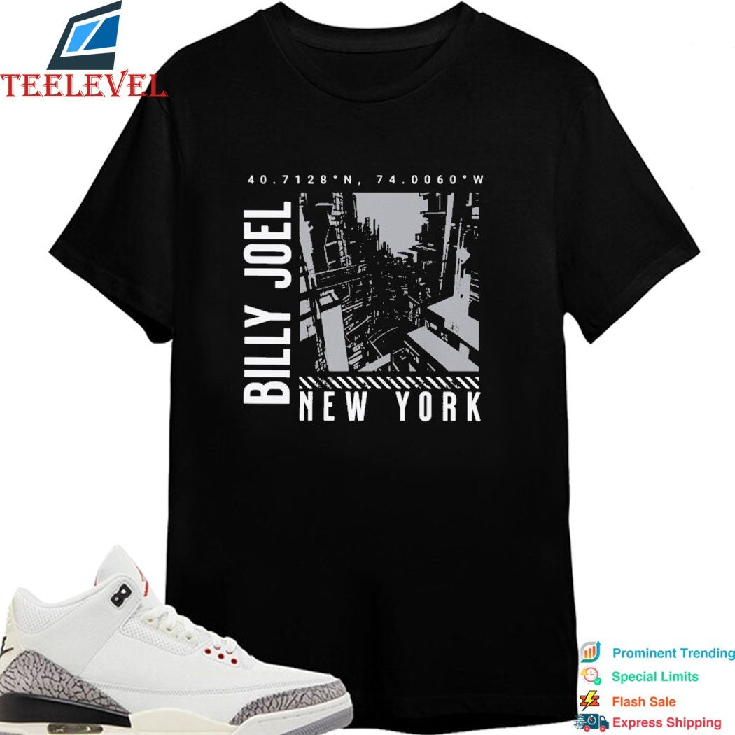 Billy Joel New York City Coordinates T-shirts