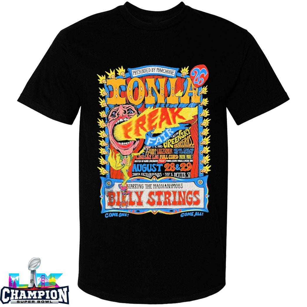 Billy Strings Come One Come All In Ionia Freak Fair MI At The Ionia County Fairgrounds August 28 29 2026 Starring T-Shirts