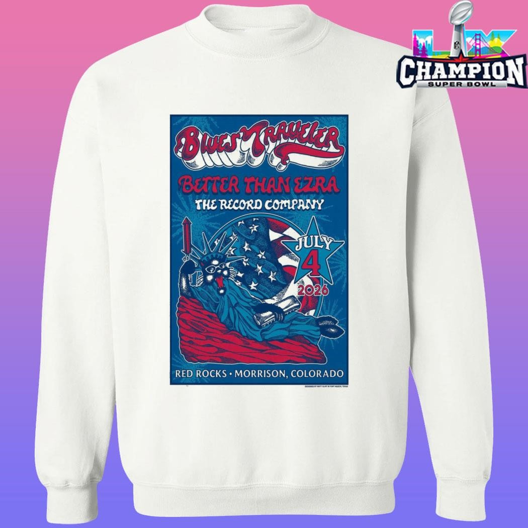Blues Traveler Red Rocks July 4 2026 Shirt