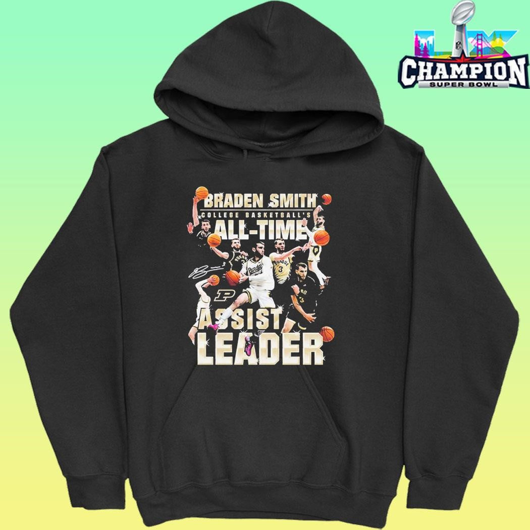 Braden Smith Purdue Boilermakers Men’s College Basketball 2026 All Time Assist Leader Shirt