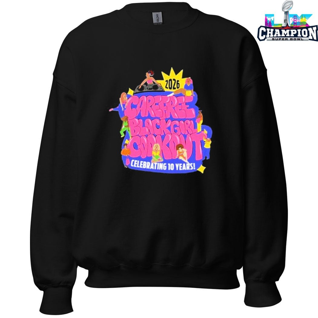 Carefree Black Girl Cookout Celebrating 10th Anniversary 2026 T-shirts